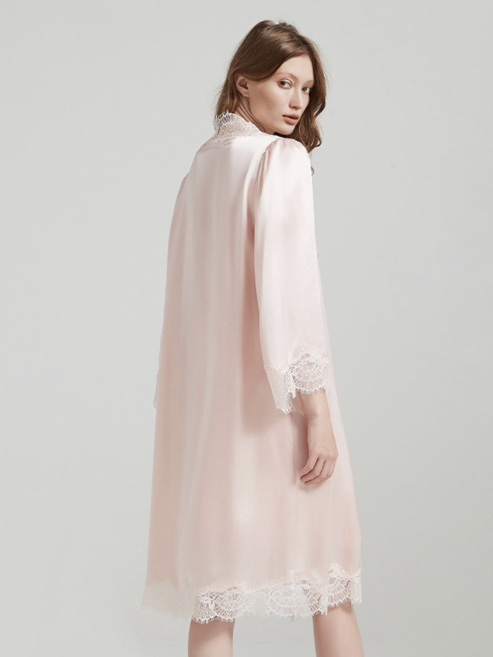 Pale pink Silk Lougewear Set