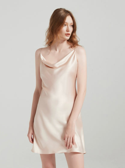 Apricot Silk Slip Dress