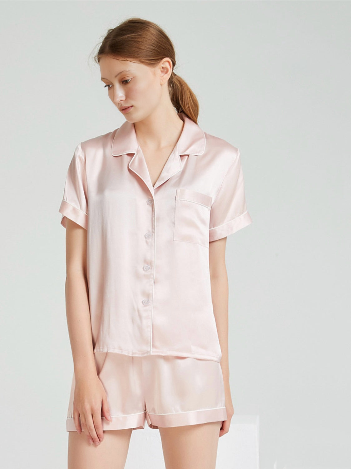 Rose Beige Short Pyjamas Set