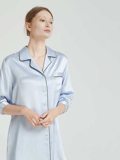 Powder Blue Silk Nightshirt