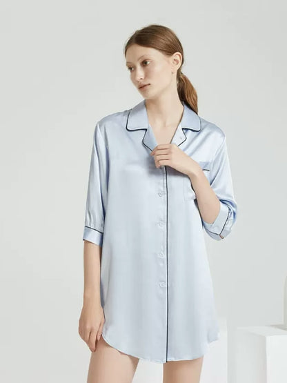 Powder Blue Silk Nightshirt