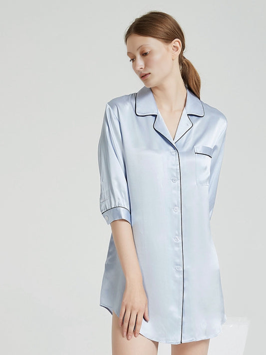 Powder Blue Silk Nightshirt