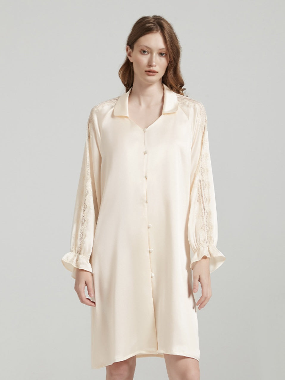 Pale Yellow Silk Nightshirt