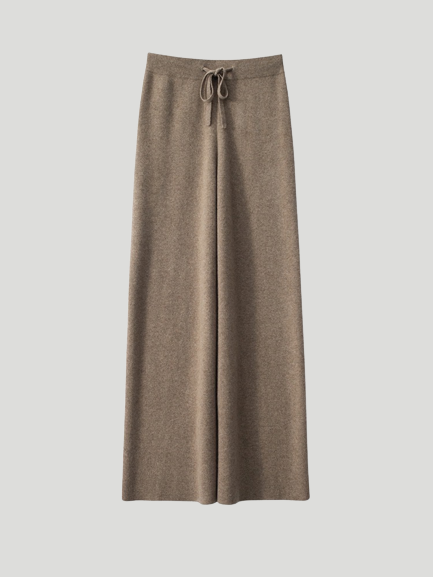 HERA | Brown Luxury Cashmere wide leg trousers