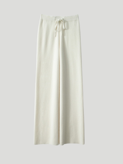 HERA｜Ivory Luxury Cashmere wide leg trousers