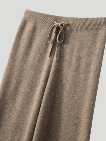 HERA | Brown Luxury Cashmere wide leg trousers