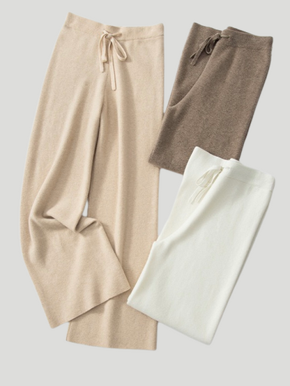 HERA | Brown Luxury Cashmere wide leg trousers