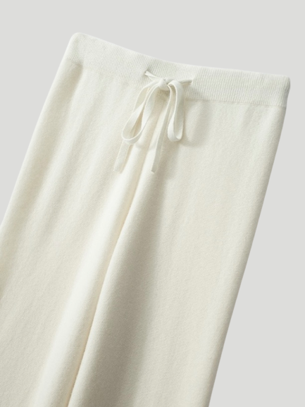 HERA｜Ivory Luxury Cashmere wide leg trousers