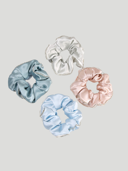 Diamondwear Silk Scrunchies 4PC Set