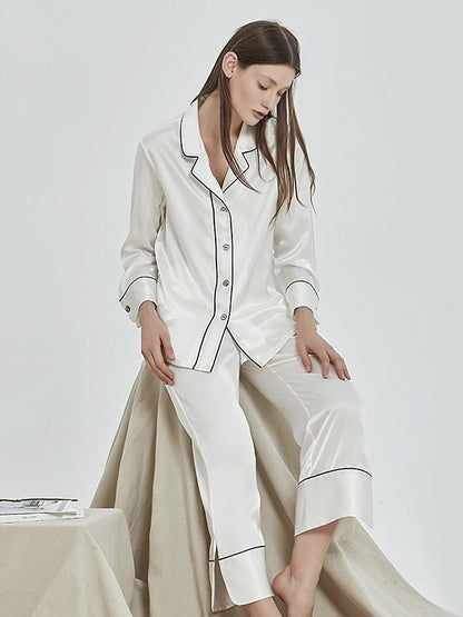 SERESAN | Chelsea Ivory White Silk Pyjama set