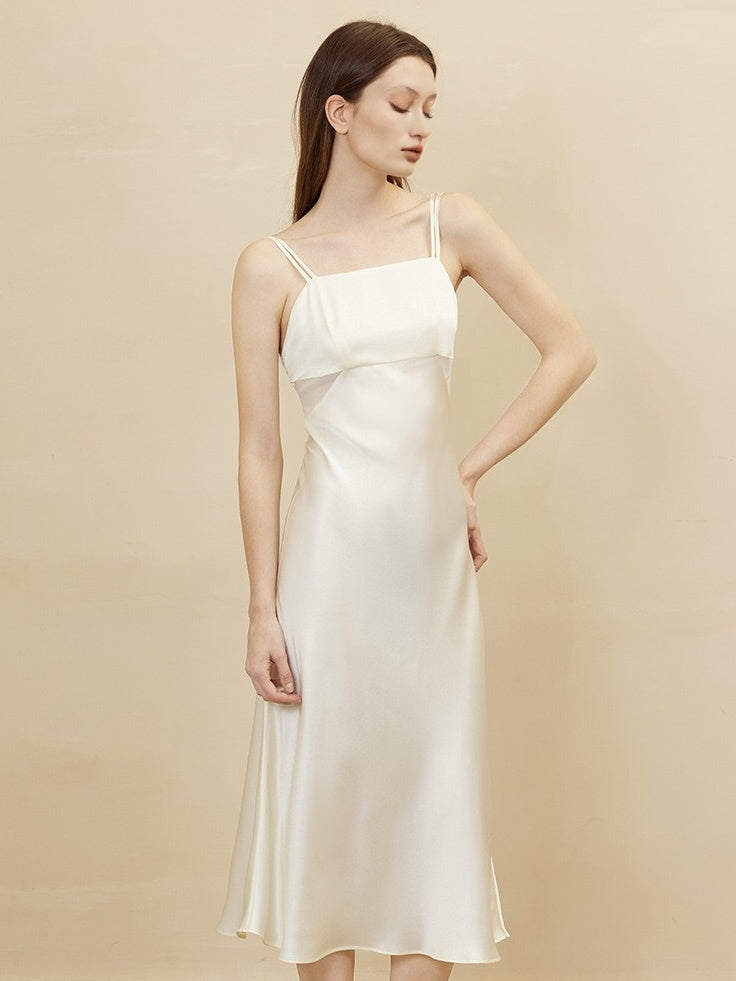 Ivory White Silk Slip Dress