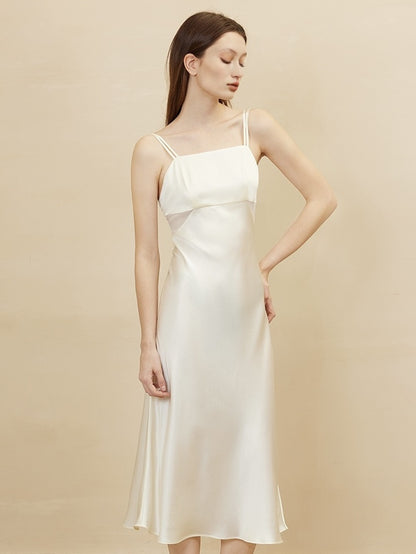 Ivory White Silk Slip Dress